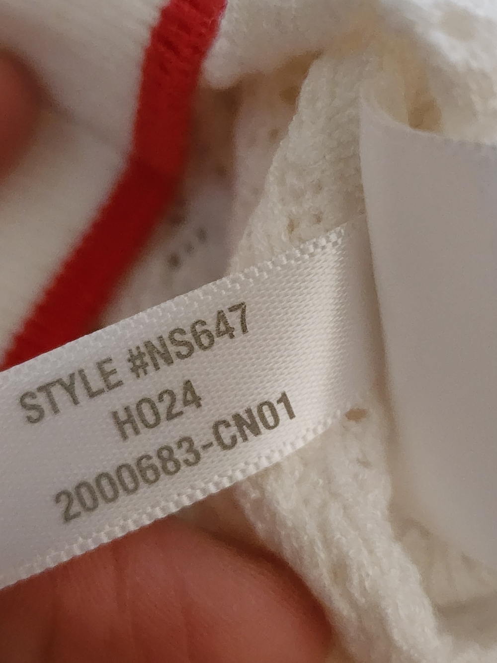 Madewell Cardigan Women Small Ivory Red Trim Pointelle Knit Sweater NWT Indie - Picture 8 of 10